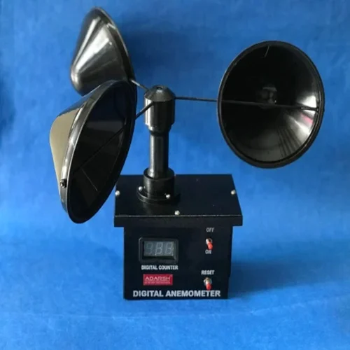 Cup counter anemometer used for measuring wind speed in meteorology and environmental monitoring