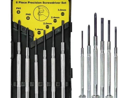 Auxiliary Items 6 Piece Precision Screw Driver Set, Plastic and stainless steel