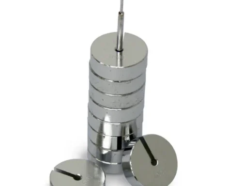 Auxiliary Items Slotted weights with hook 20 gms with hook Diameter – 10 mm