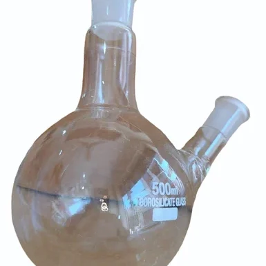 Borosilicate Glass Two Neck Round Bottom Flask
