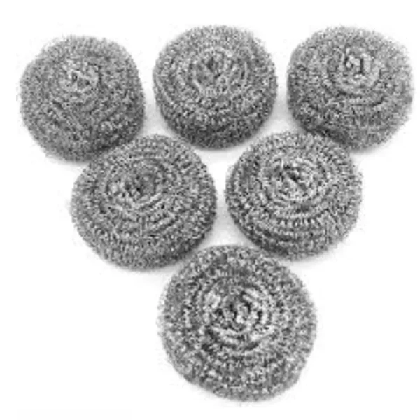 Cham-Cham 555 scrub wool scrubber made from stainless steel used for cleaning metal cookware and kitchen utensils