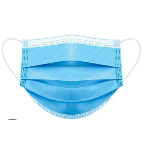 Disposal face mask with nose strip and elastic ear loops used for laboratory and educational safety protection