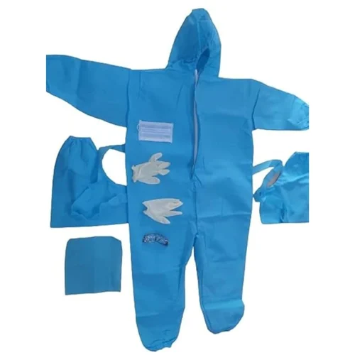 Protection equipment kits containing respirator, gloves, goggles, cap, shoe covers, and sanitizer for laboratory and healthcare safety