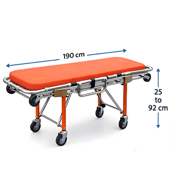 Autoloader collapsible stretcher used for ambulance training and emergency medical demonstration
