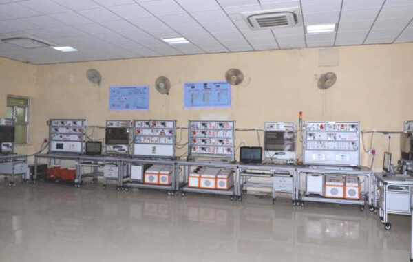 Smart Power System Trainer with SCADA, RTUs, and protection relays for real-time power system experiments in electrical engineering laboratories.
