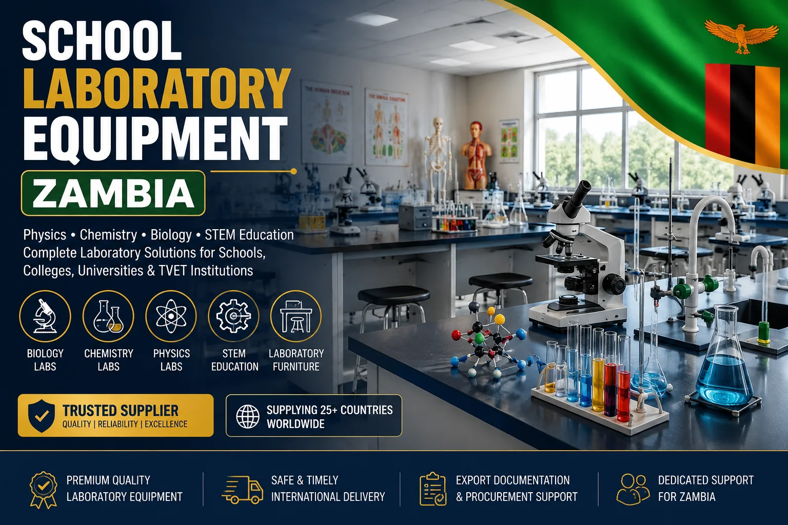School Laboratory Equipment Available for Zambia